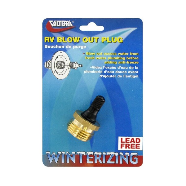 Valterra BLOW OUT PLUG, BRASS WITH VALVE, LF, CARDED P23518LFVP - main